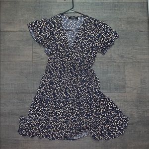 floral wrap mini dress